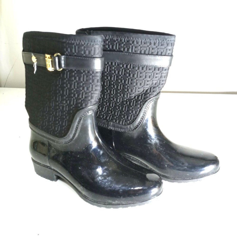 TOMMY HILFIGER Rain Boots Womens FLOREDO Size 8 EUC